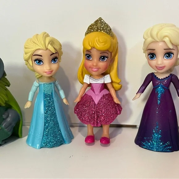 Disney Frozen Elsa Anna and Aurora Pappy Doll Lot Figure PVC Toys Mini Adventure - Picture 12 of 13